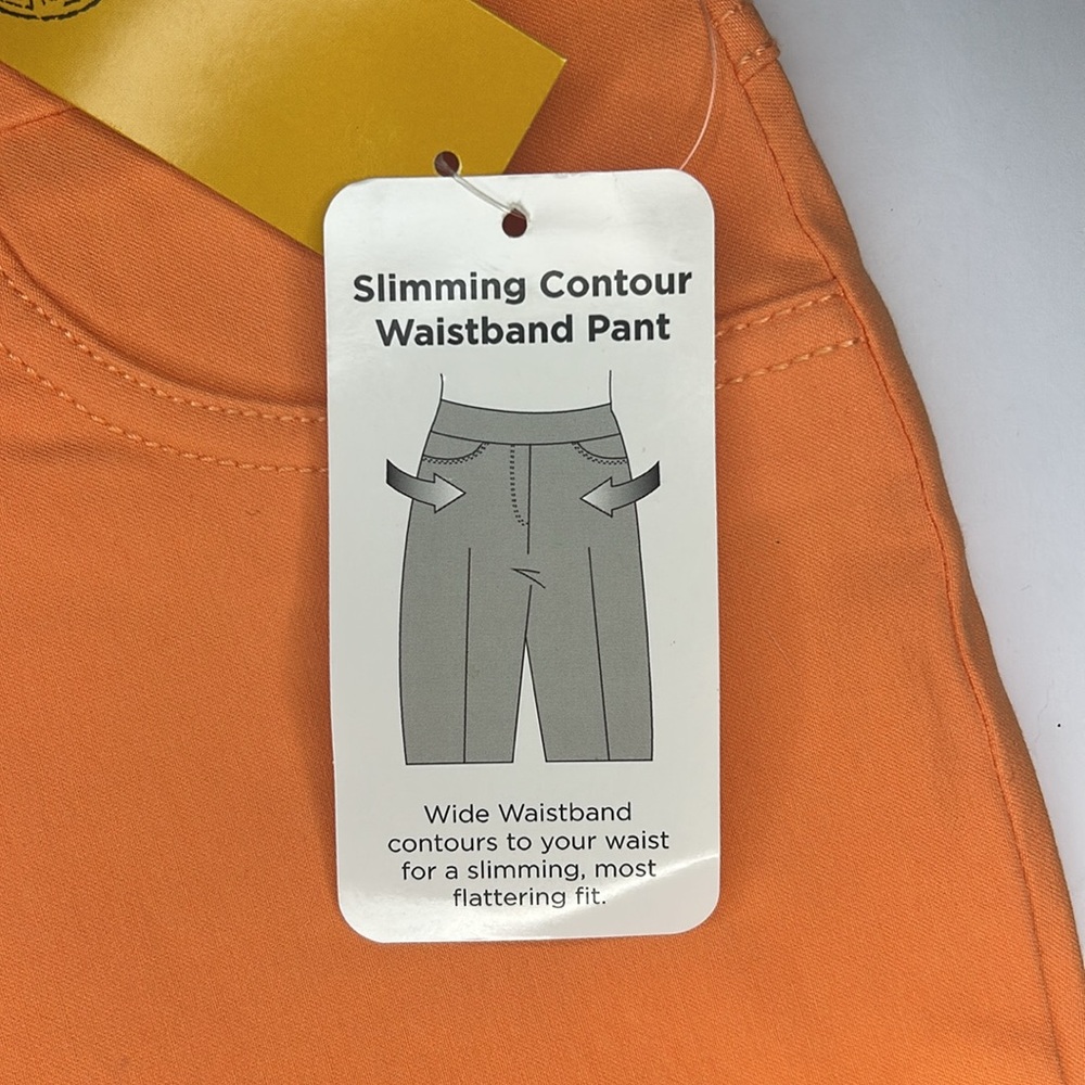 NWT Ruby Rd. Vibrant Orange/Melon Women's Stretch Slimming Bermuda Shorts, 8P - Picture 4 of 5